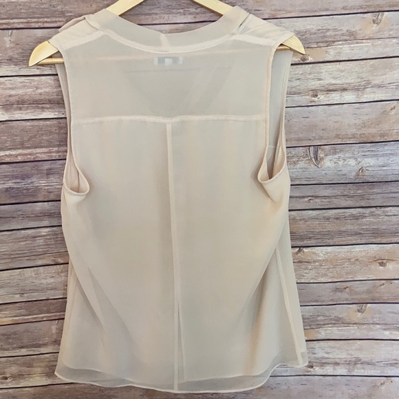 Gap chiffon sleeveless blouse tie front - Picture 2 of 3